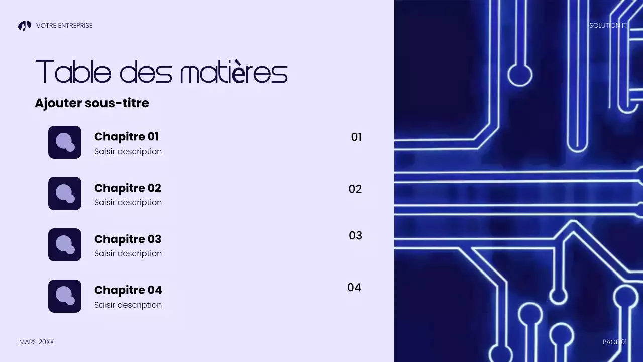 présentation de la technologie moderne bleue