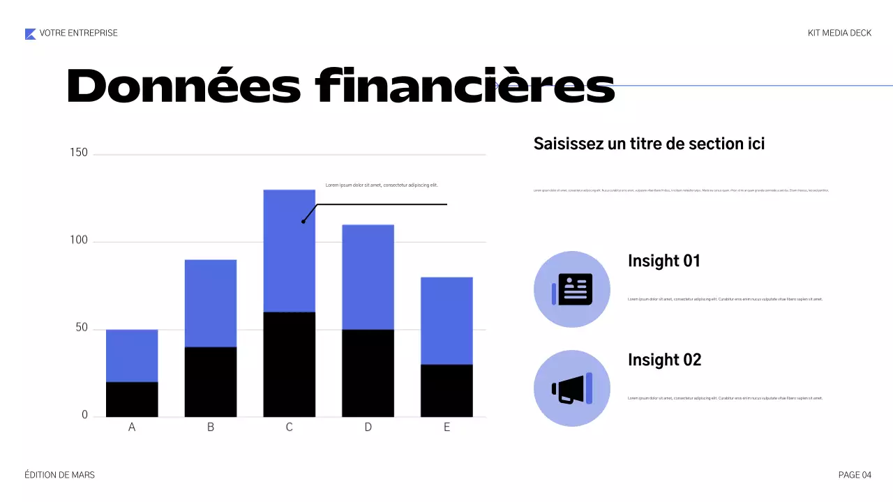 présentation multimédia géométrique bleue