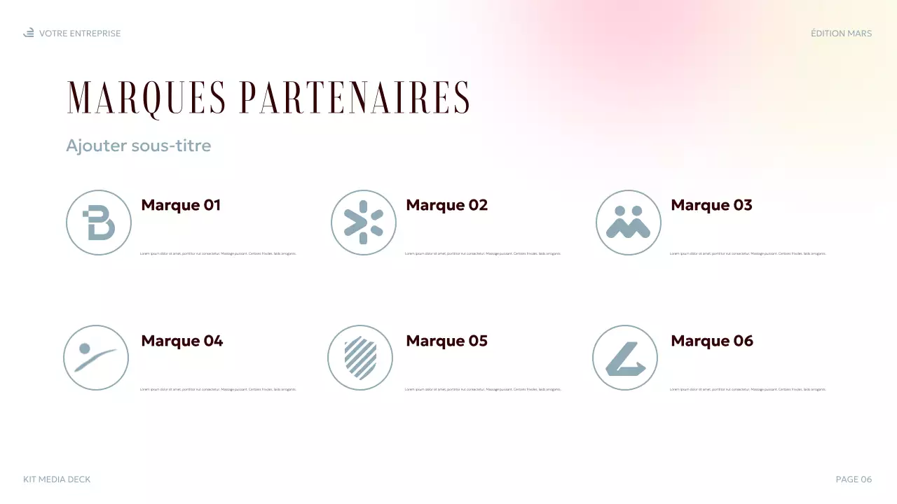 présentation multimédia élégante et pastel