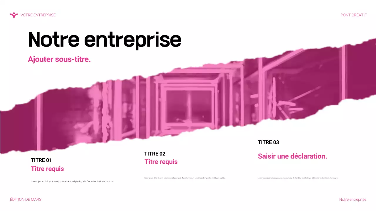 présentation de l'agence moderne rose