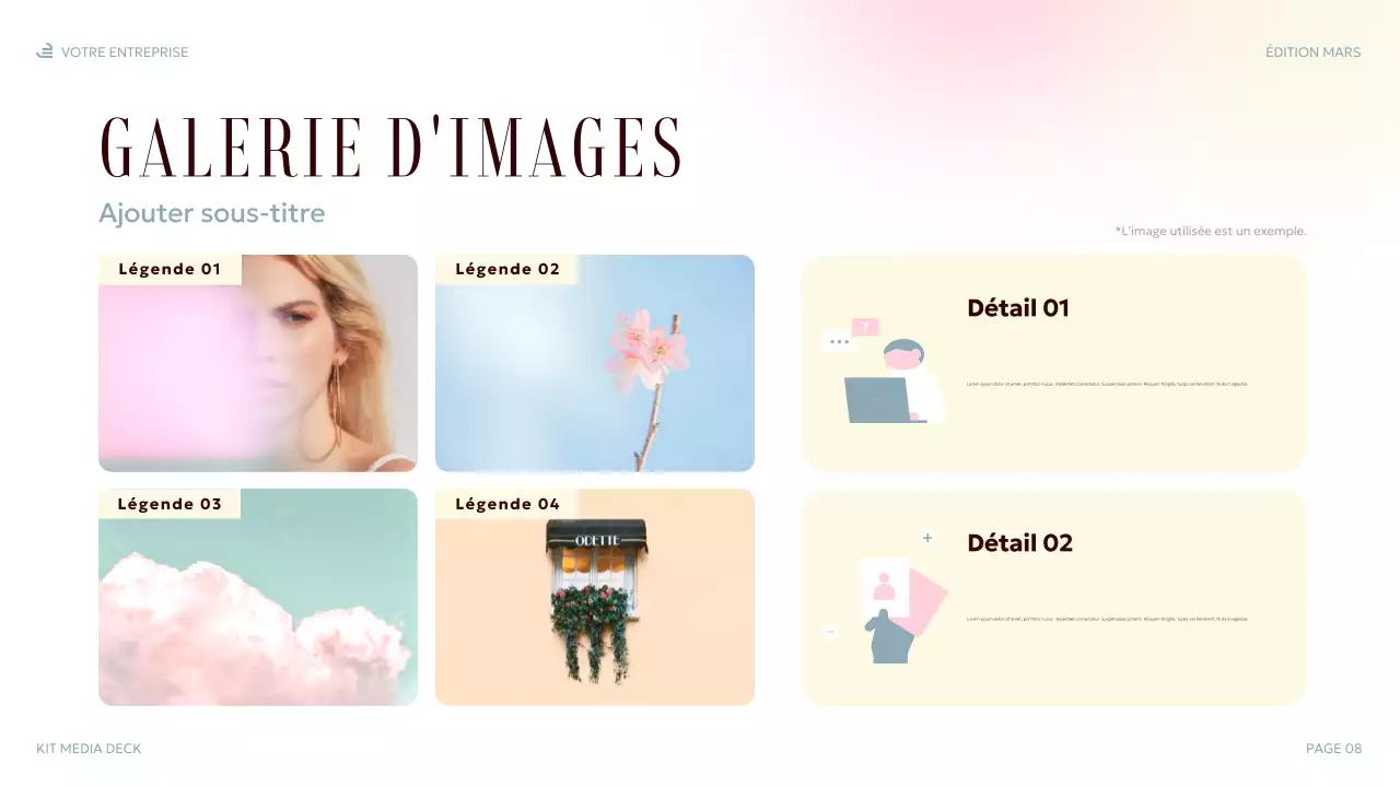 présentation multimédia élégante et pastel