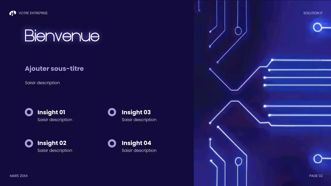 présentation de la technologie moderne bleue