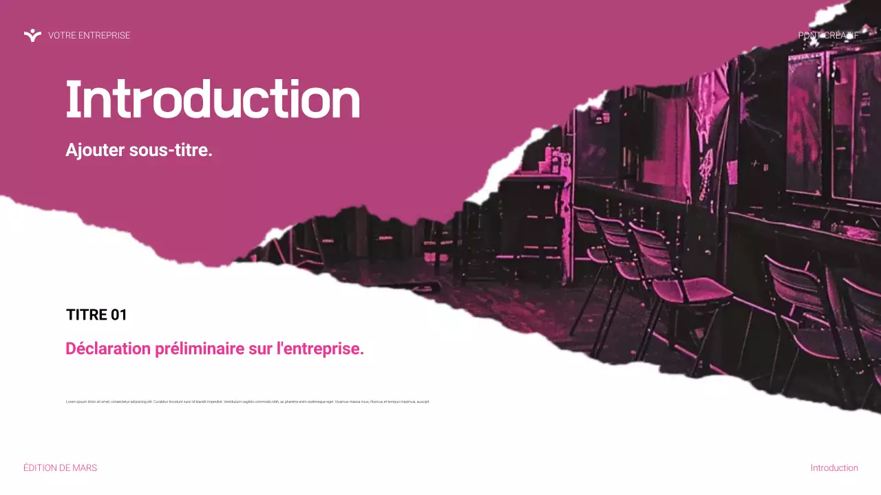 présentation de l'agence moderne rose