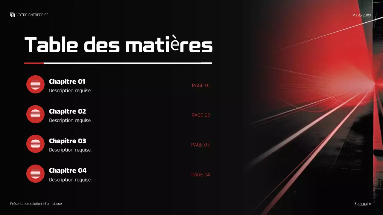 présentation informatique moderne rouge