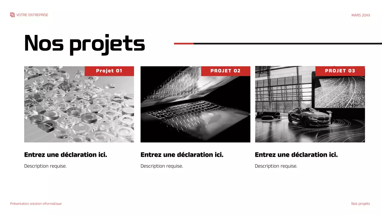 présentation informatique moderne rouge