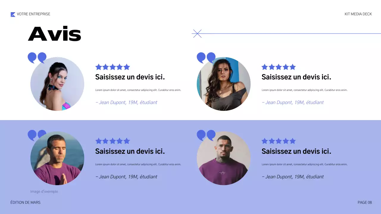 présentation multimédia géométrique bleue