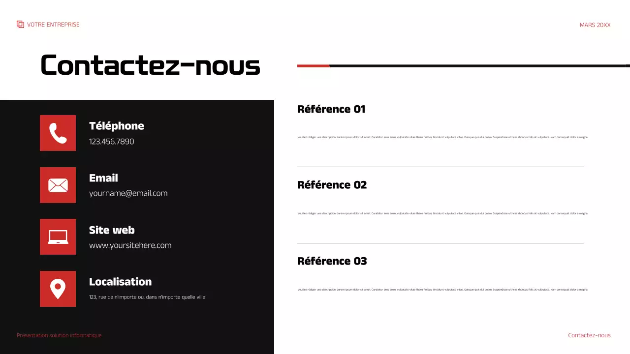 présentation informatique moderne rouge