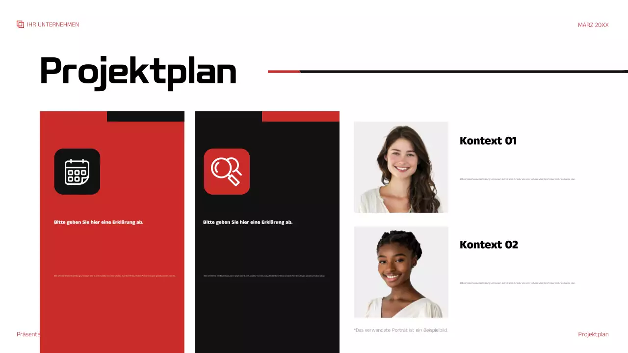 rote moderne IT-Präsentation