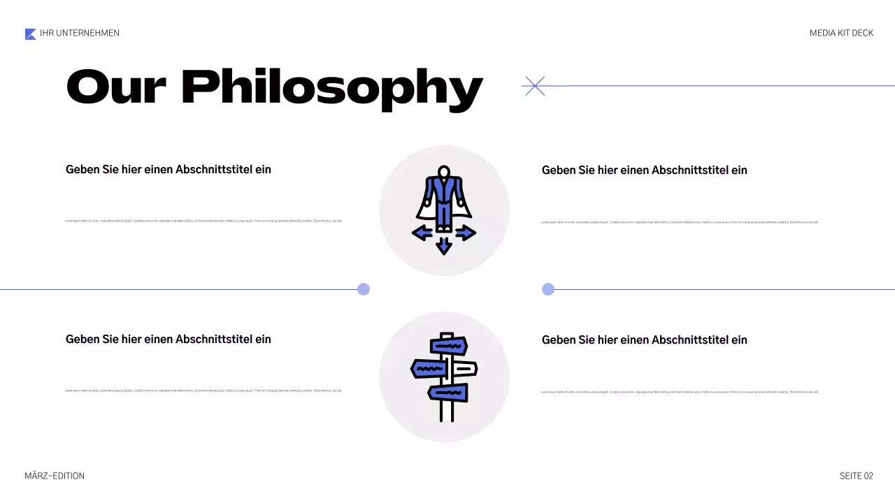 blaue geometrische Medienpräsentation