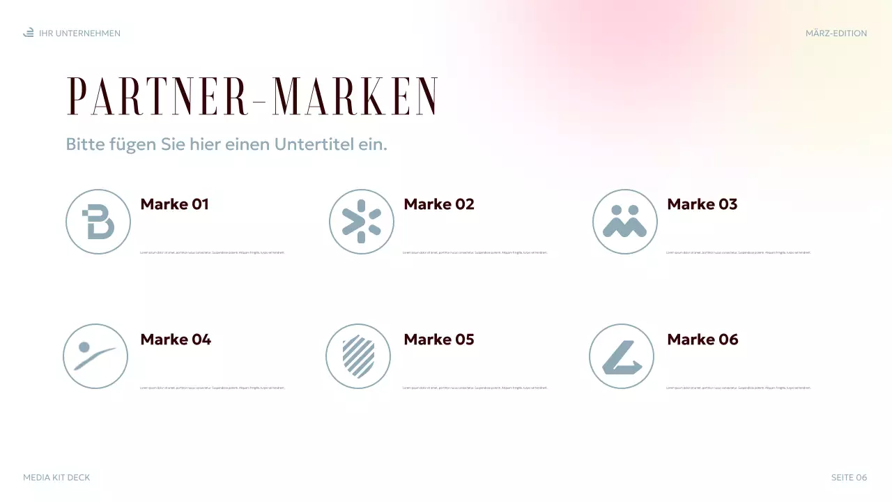 pastellfarbene elegante Medienpräsentation