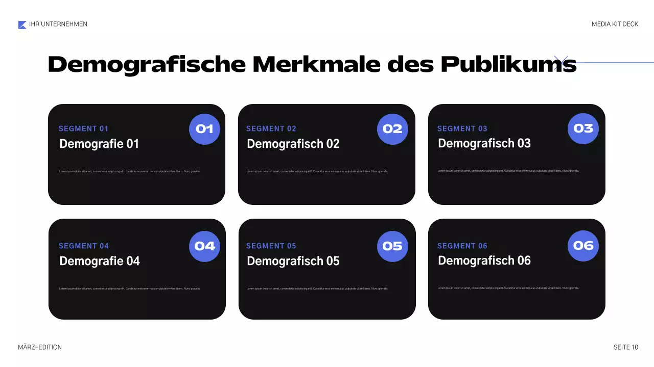 blaue geometrische Medienpräsentation