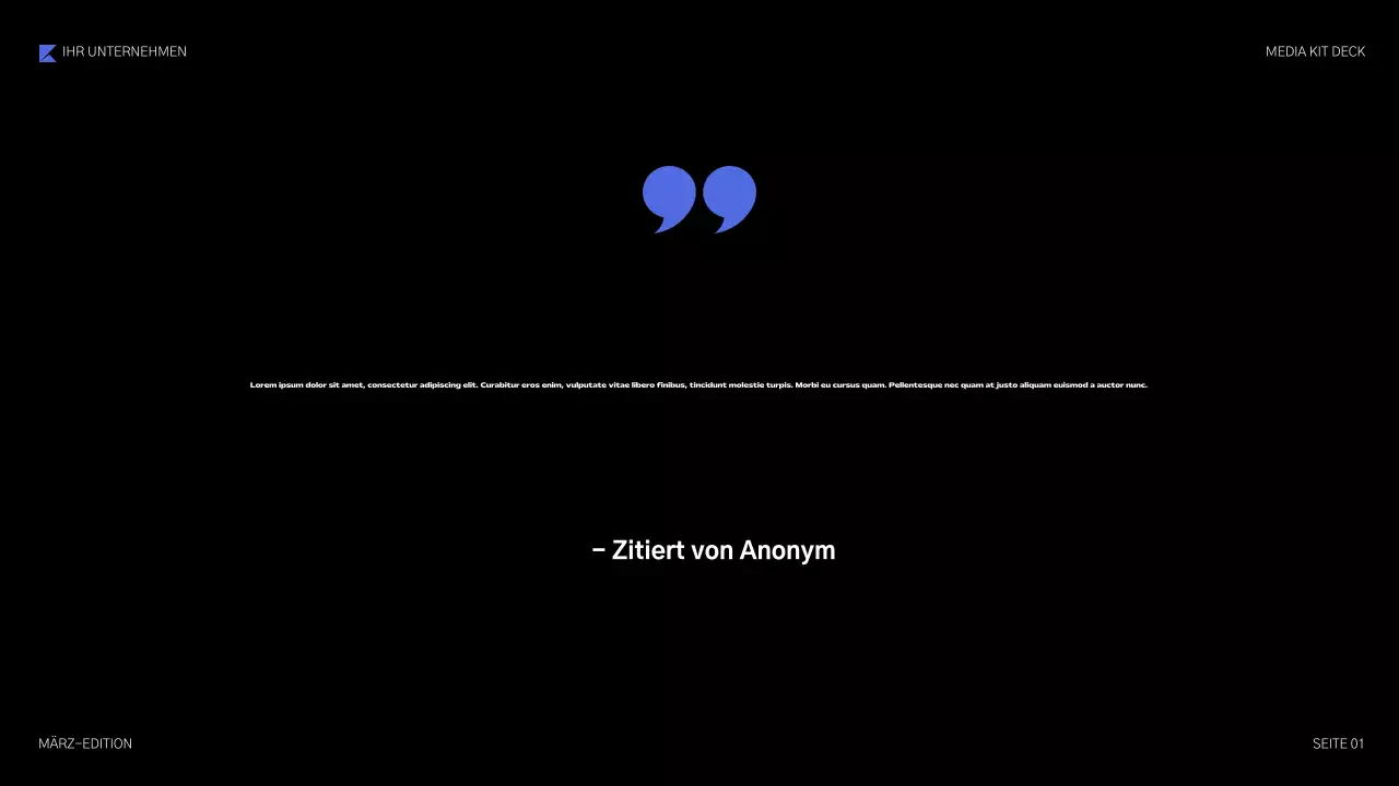 blaue geometrische Medienpräsentation