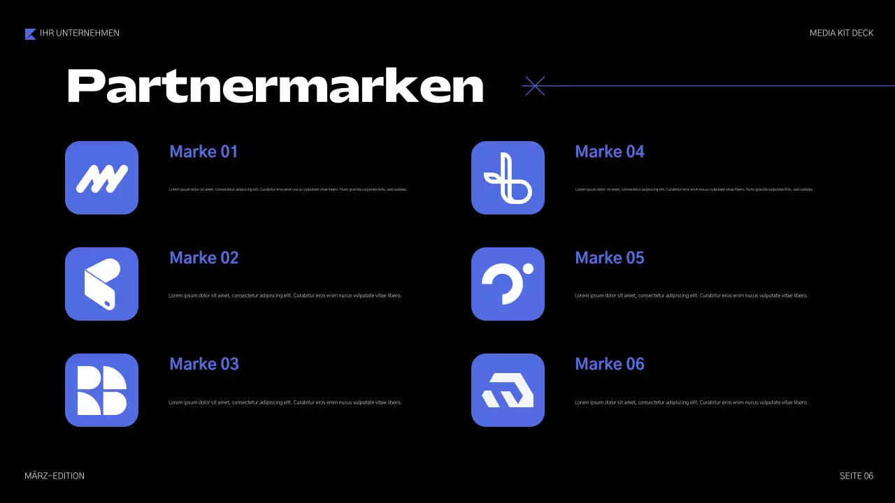 blaue geometrische Medienpräsentation