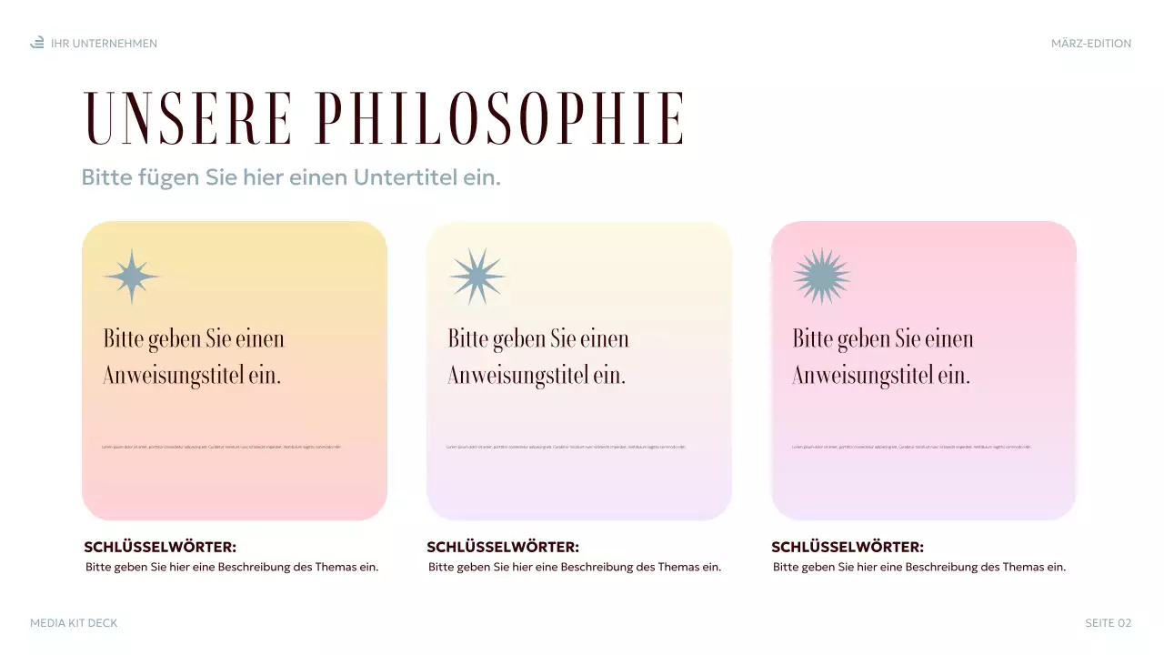 pastellfarbene elegante Medienpräsentation