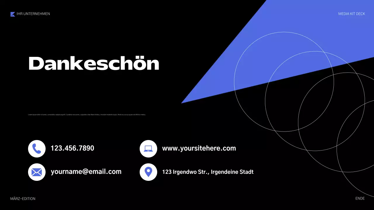 blaue geometrische Medienpräsentation