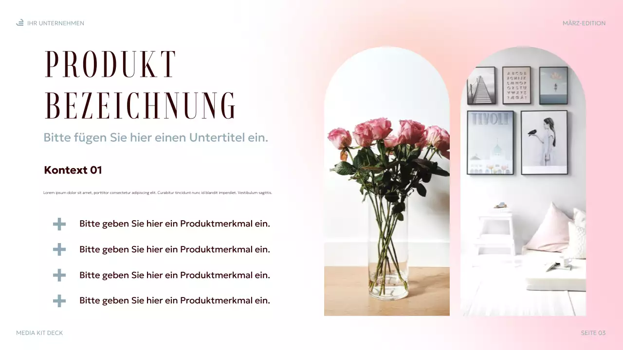 pastellfarbene elegante Medienpräsentation