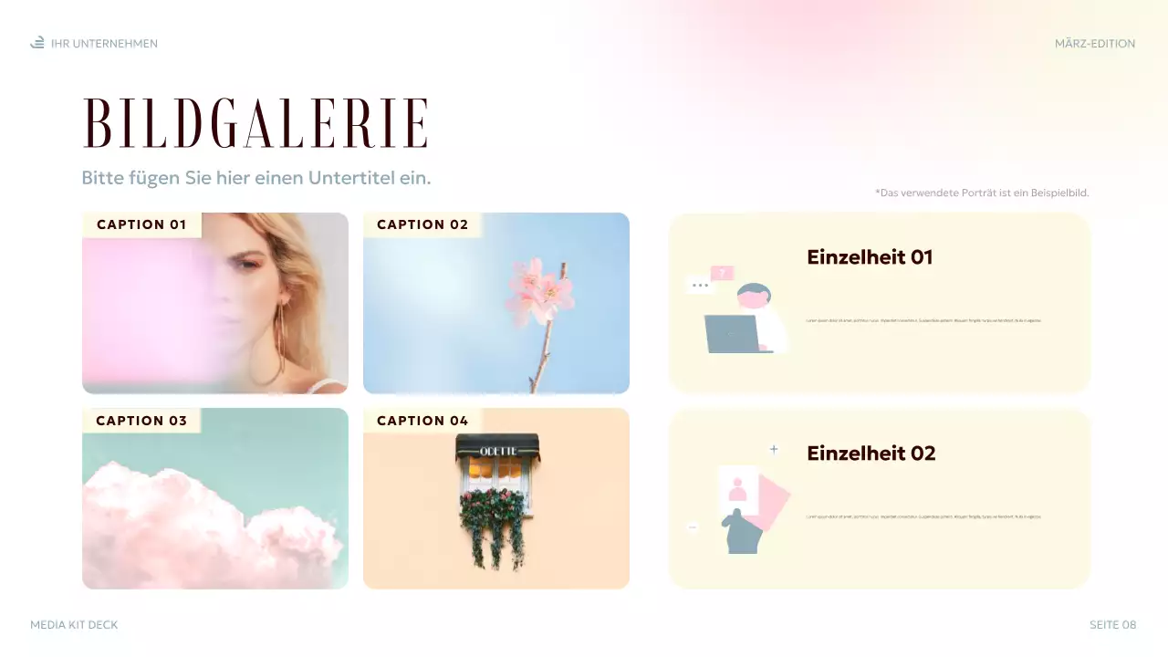 pastellfarbene elegante Medienpräsentation