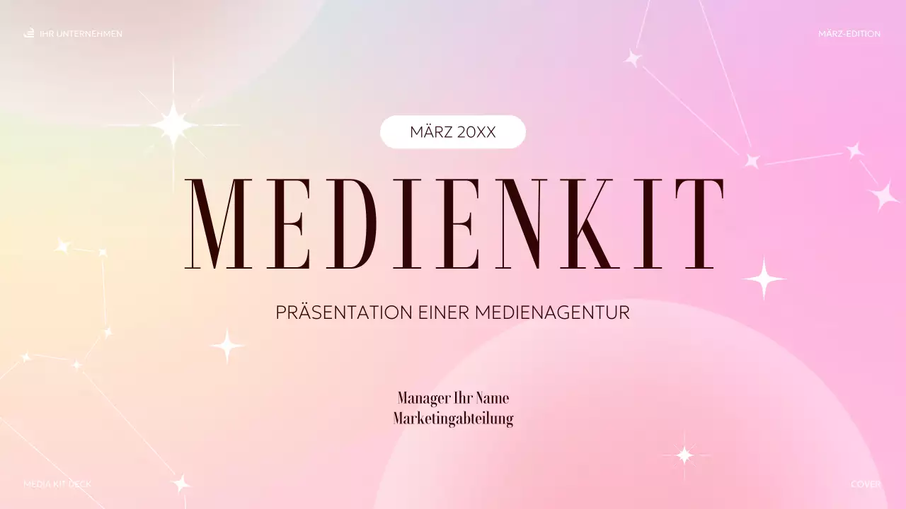 pastellfarbene elegante Medienpräsentation