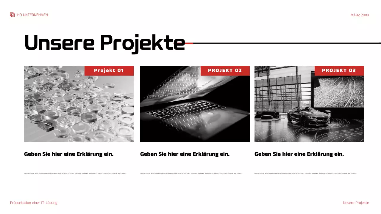 rote moderne IT-Präsentation