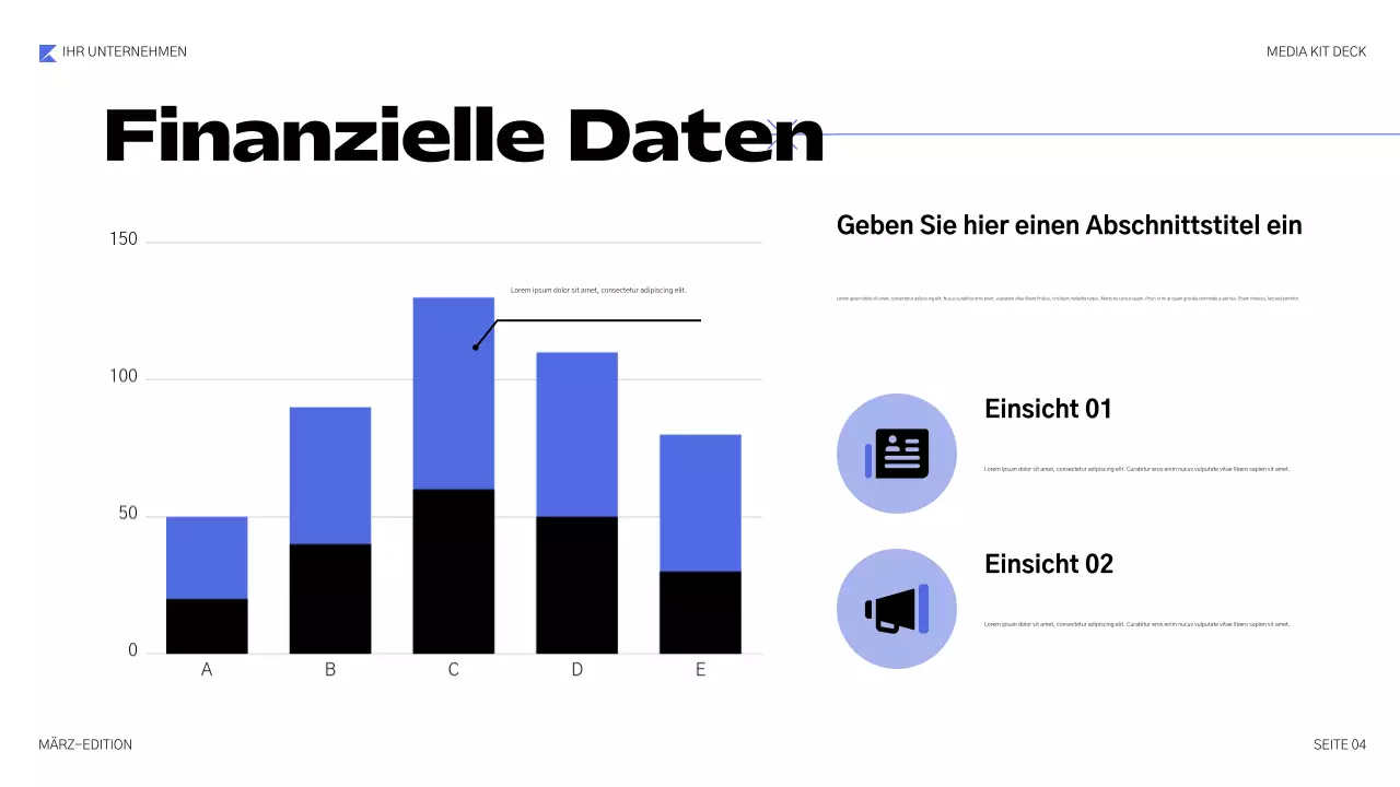 blaue geometrische Medienpräsentation