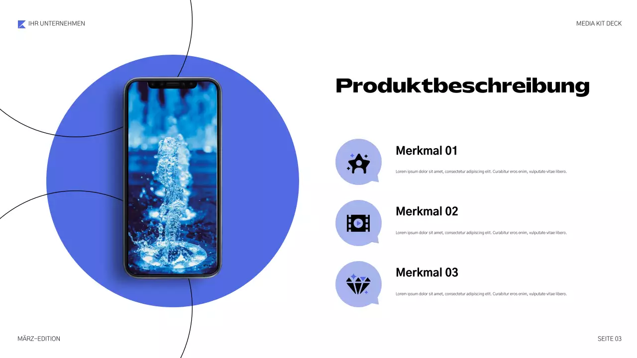 blaue geometrische Medienpräsentation