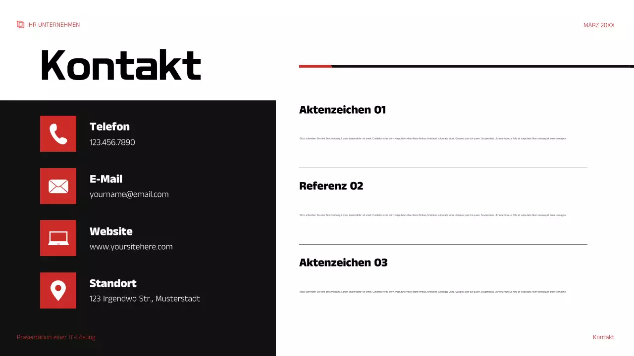 rote moderne IT-Präsentation