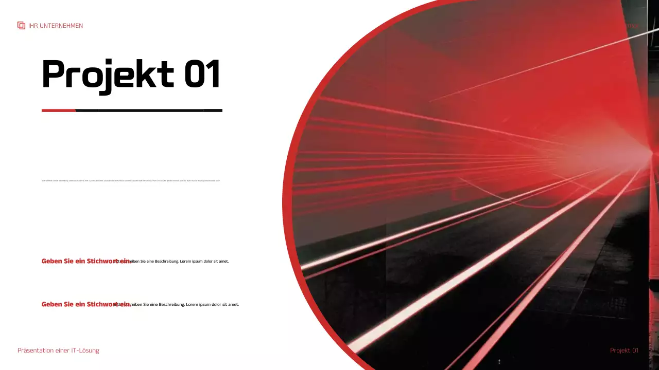 rote moderne IT-Präsentation