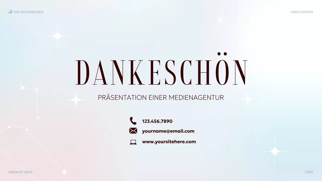 pastellfarbene elegante Medienpräsentation