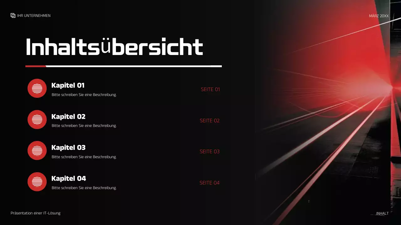 rote moderne IT-Präsentation