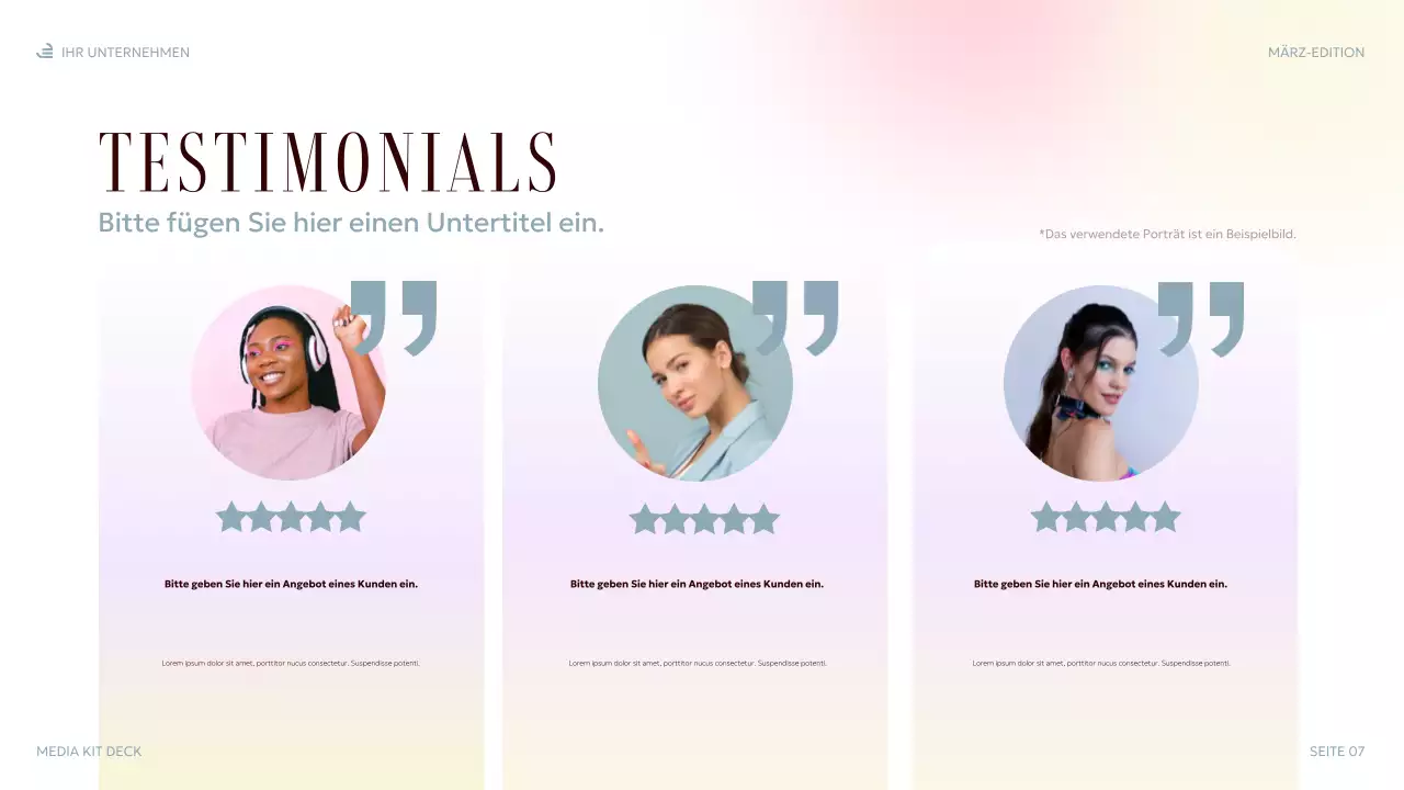 pastellfarbene elegante Medienpräsentation