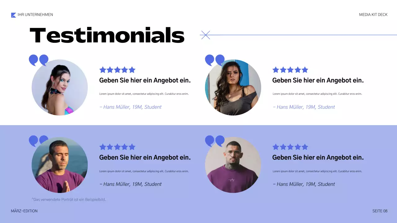 blaue geometrische Medienpräsentation