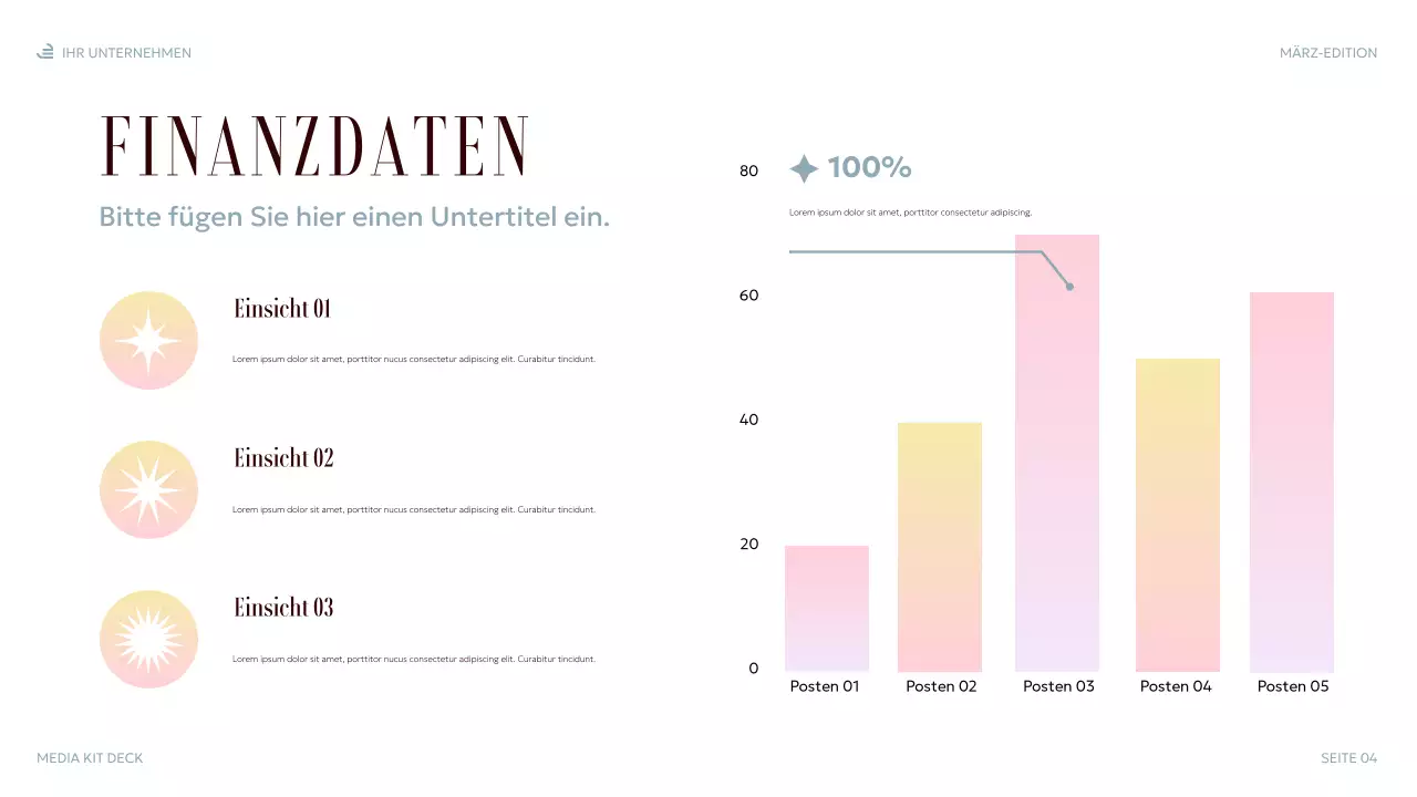 pastellfarbene elegante Medienpräsentation