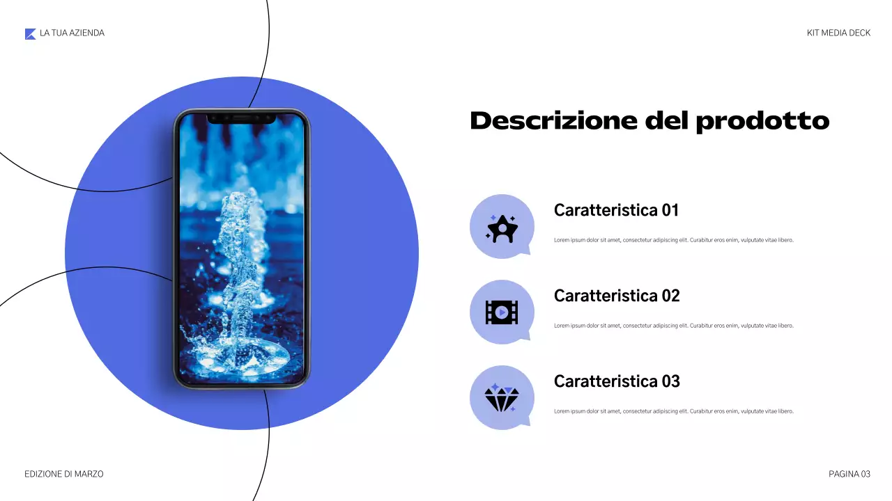 presentazione multimediale geometrica blu