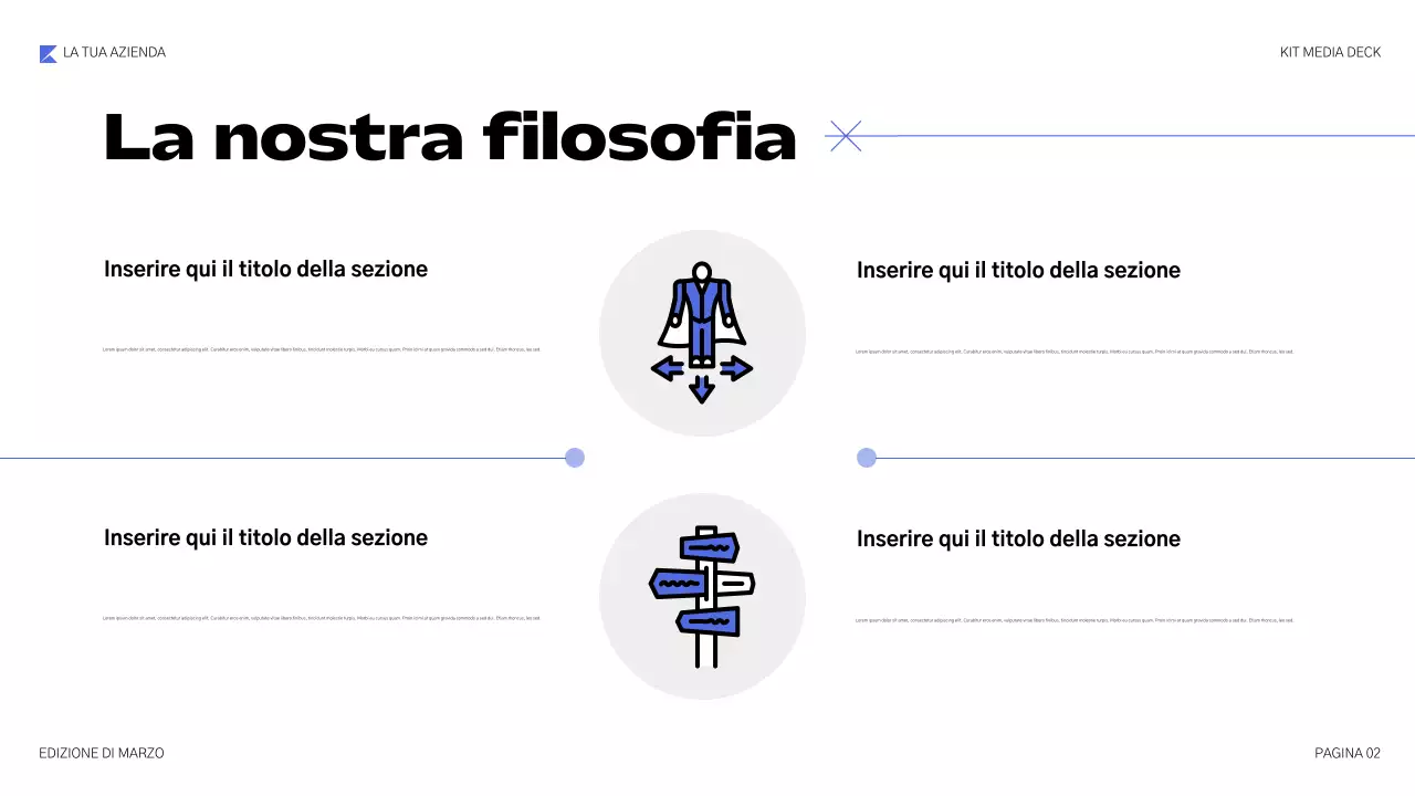presentazione multimediale geometrica blu
