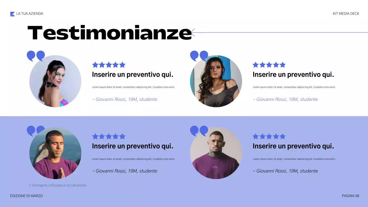 presentazione multimediale geometrica blu