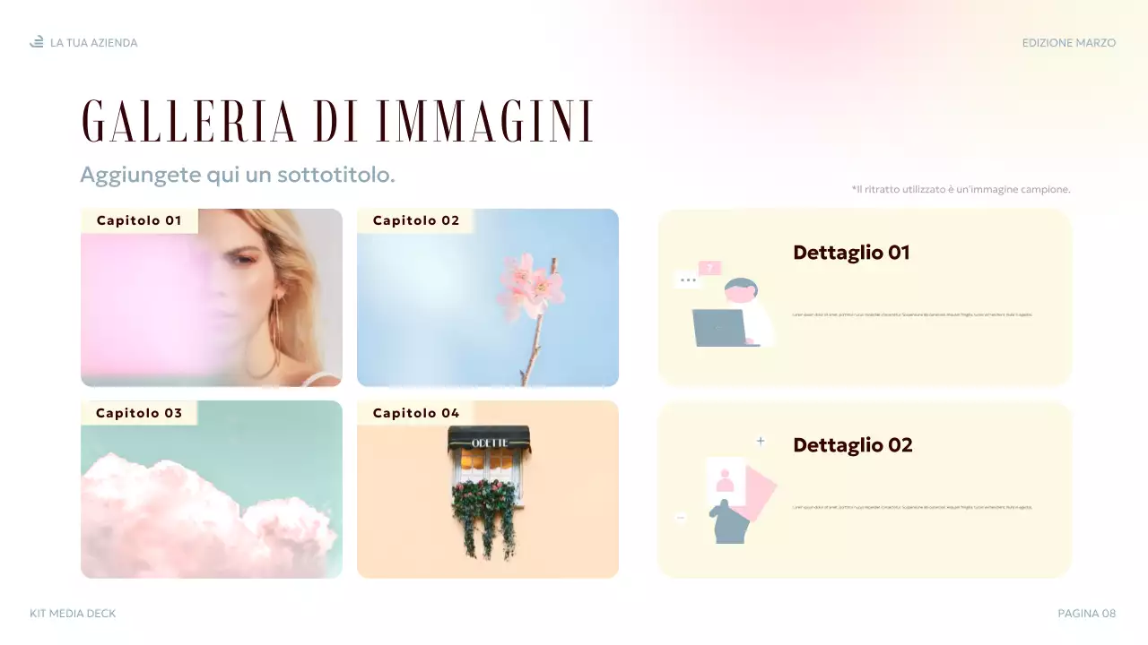 presentazione multimediale elegante pastello