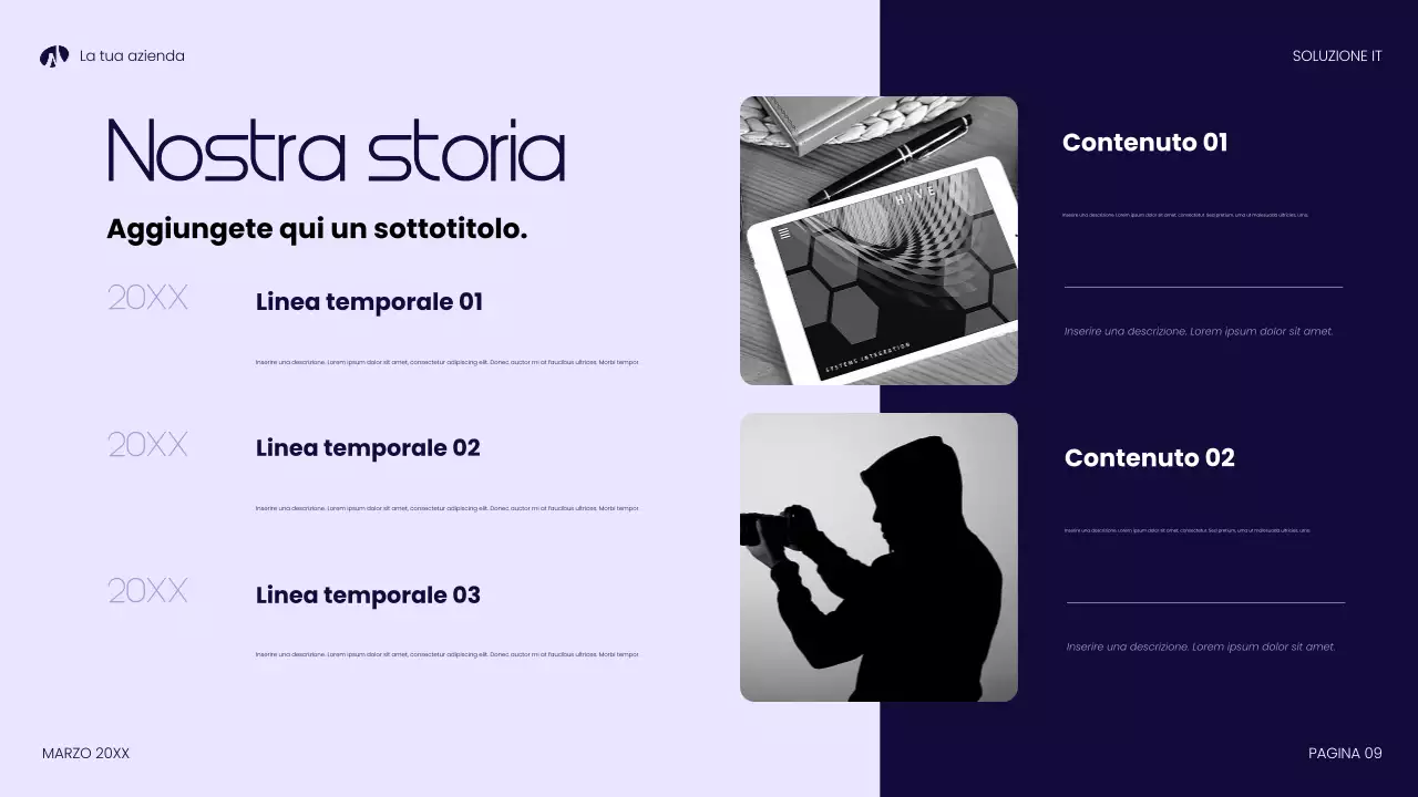 presentazione della tecnologia moderna blu