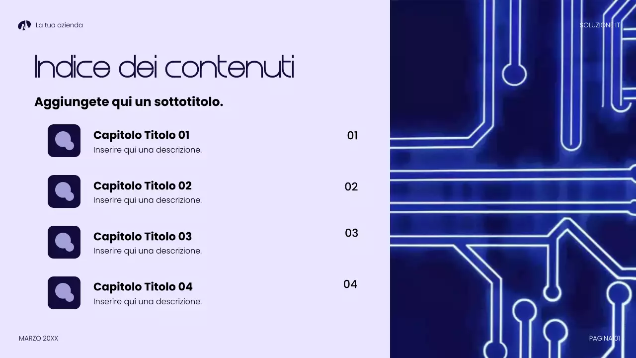 presentazione della tecnologia moderna blu