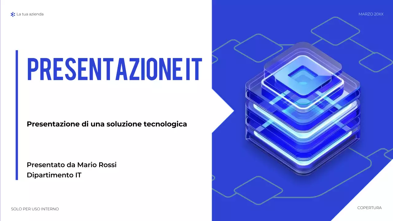 presentazione della tecnologia geometrica blu
