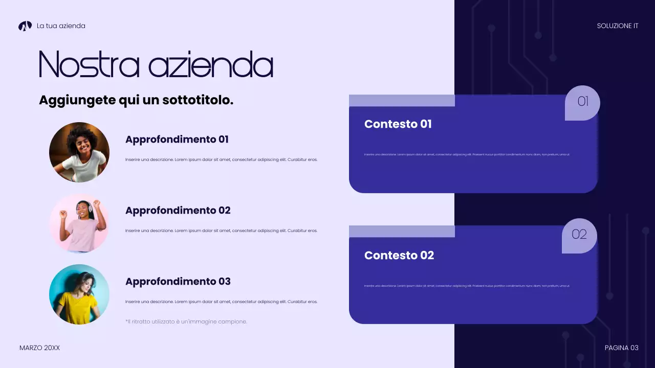 presentazione della tecnologia moderna blu