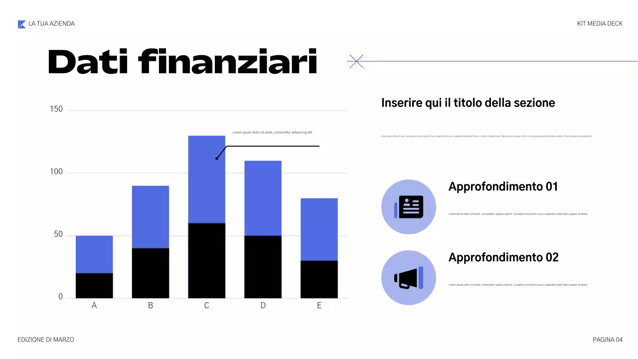 presentazione multimediale geometrica blu
