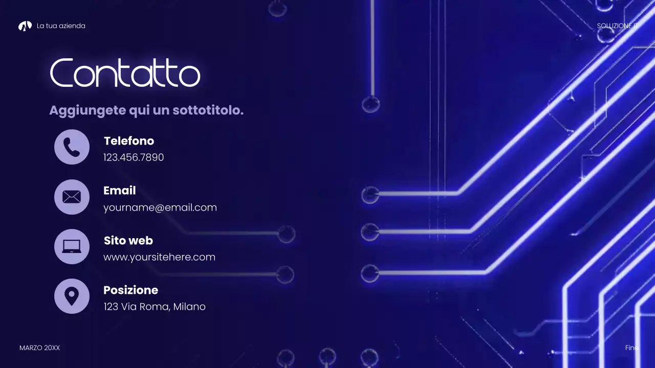 presentazione della tecnologia moderna blu