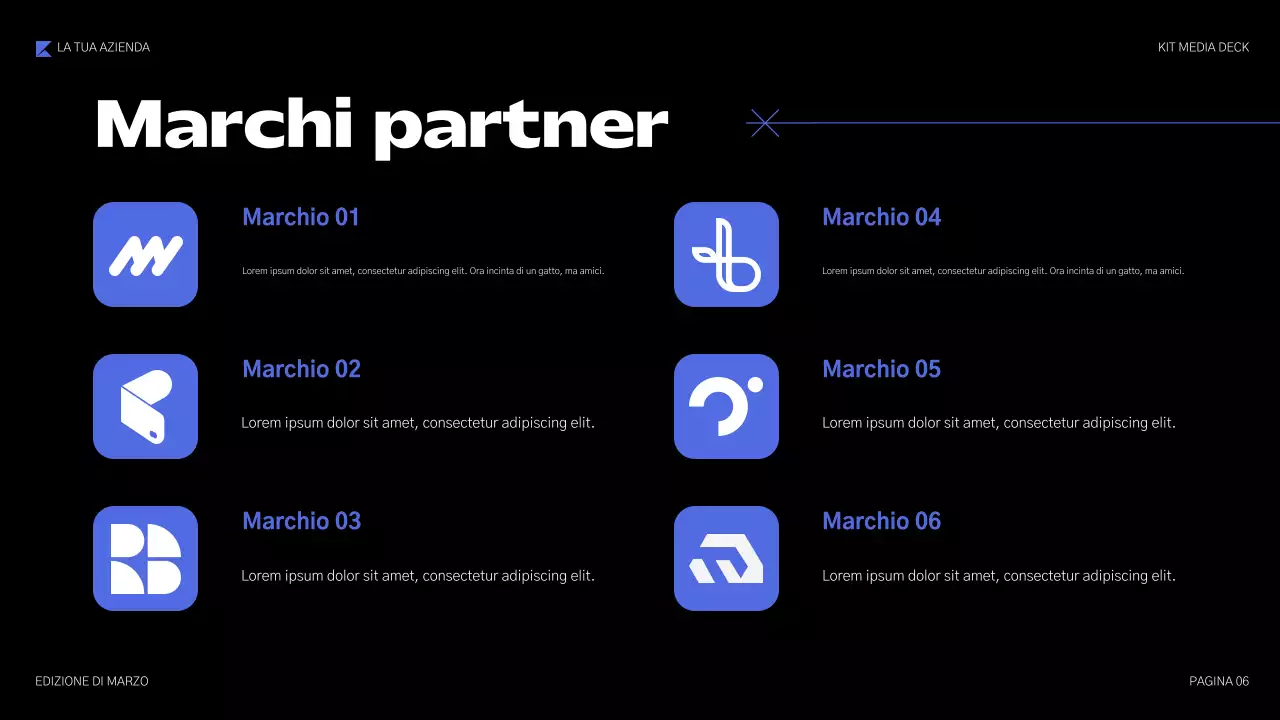 presentazione multimediale geometrica blu