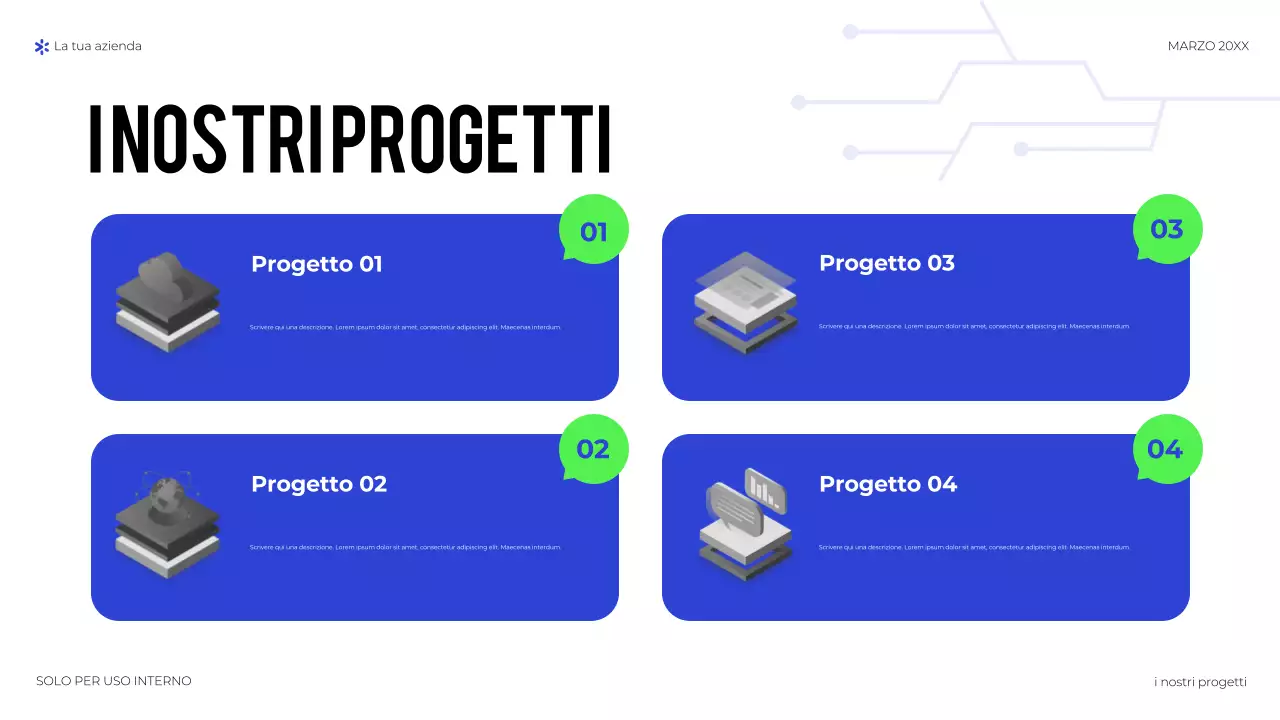 presentazione della tecnologia geometrica blu
