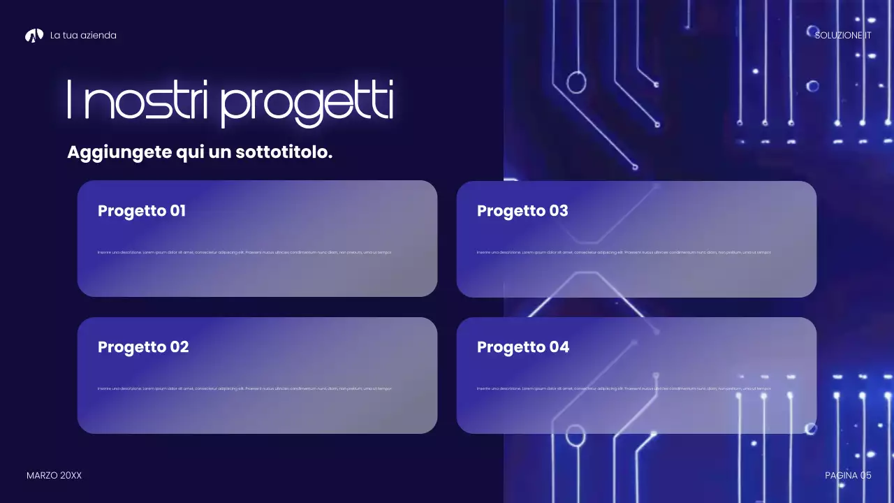 presentazione della tecnologia moderna blu