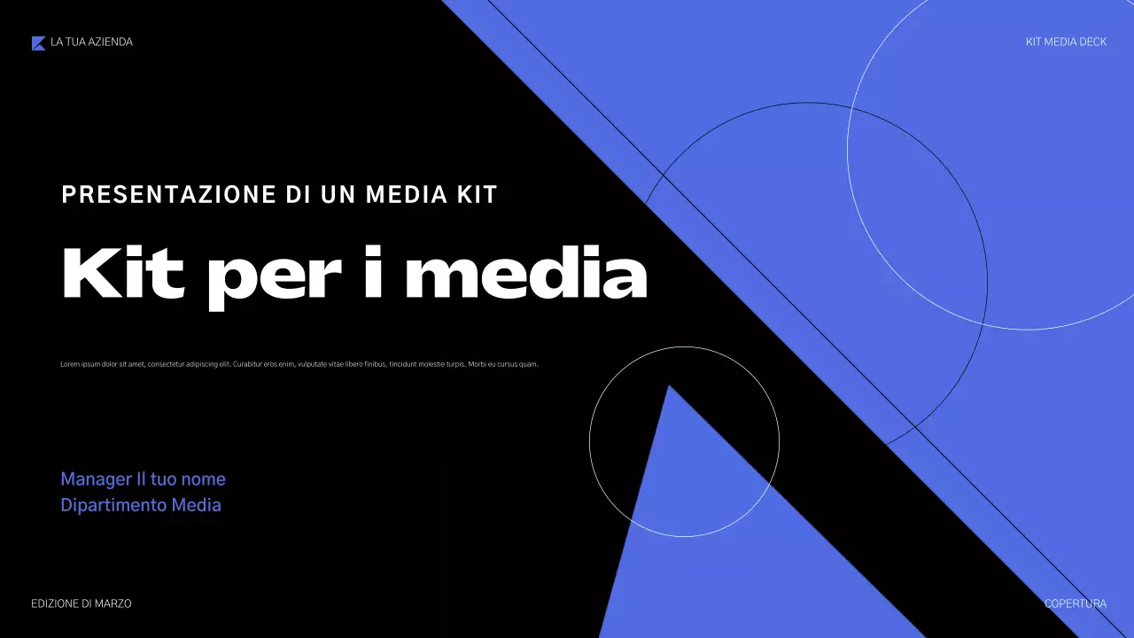 presentazione multimediale geometrica blu