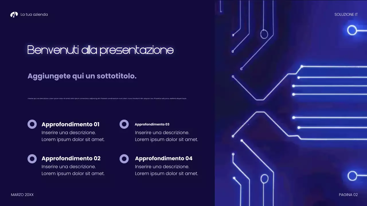 presentazione della tecnologia moderna blu