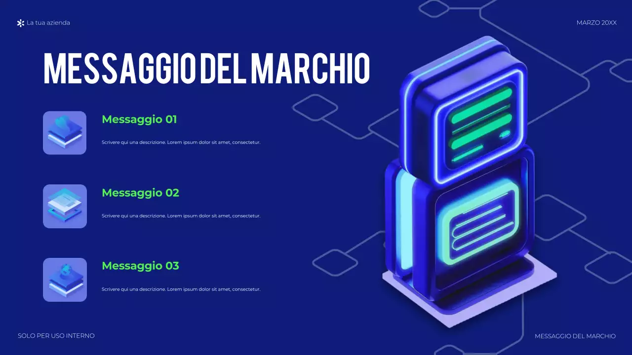 presentazione della tecnologia geometrica blu