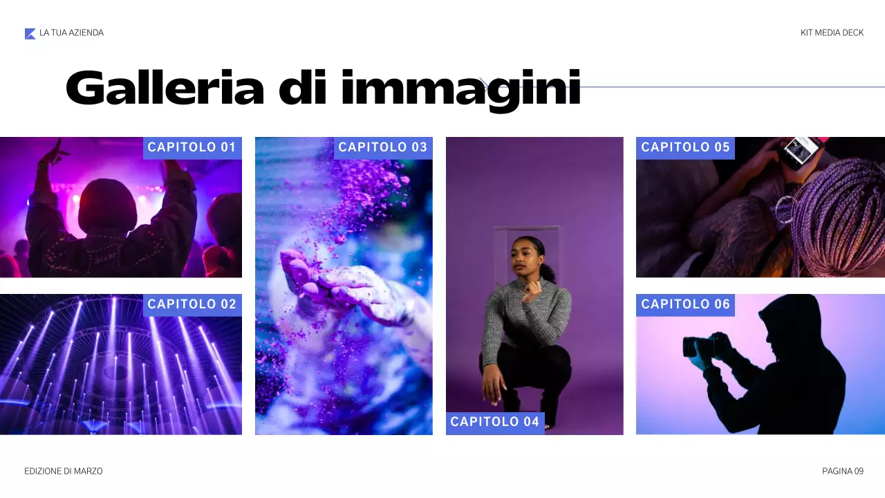 presentazione multimediale geometrica blu