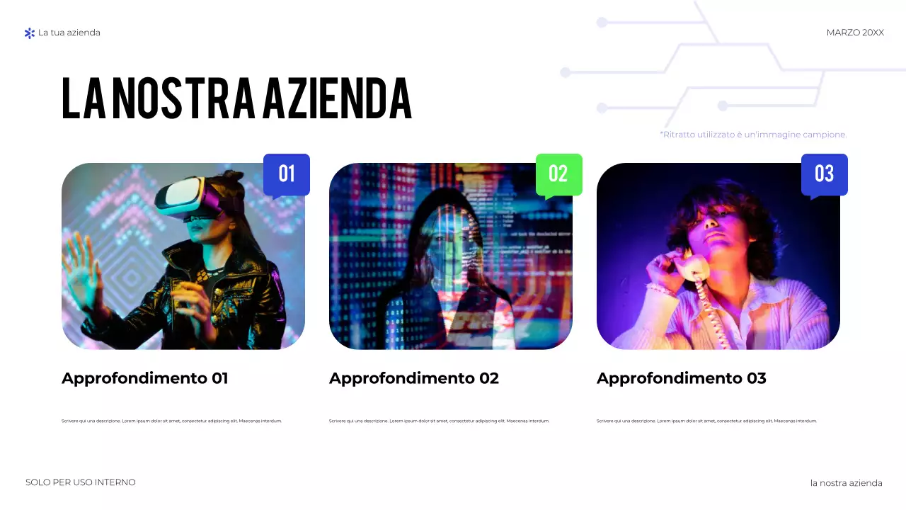 presentazione della tecnologia geometrica blu